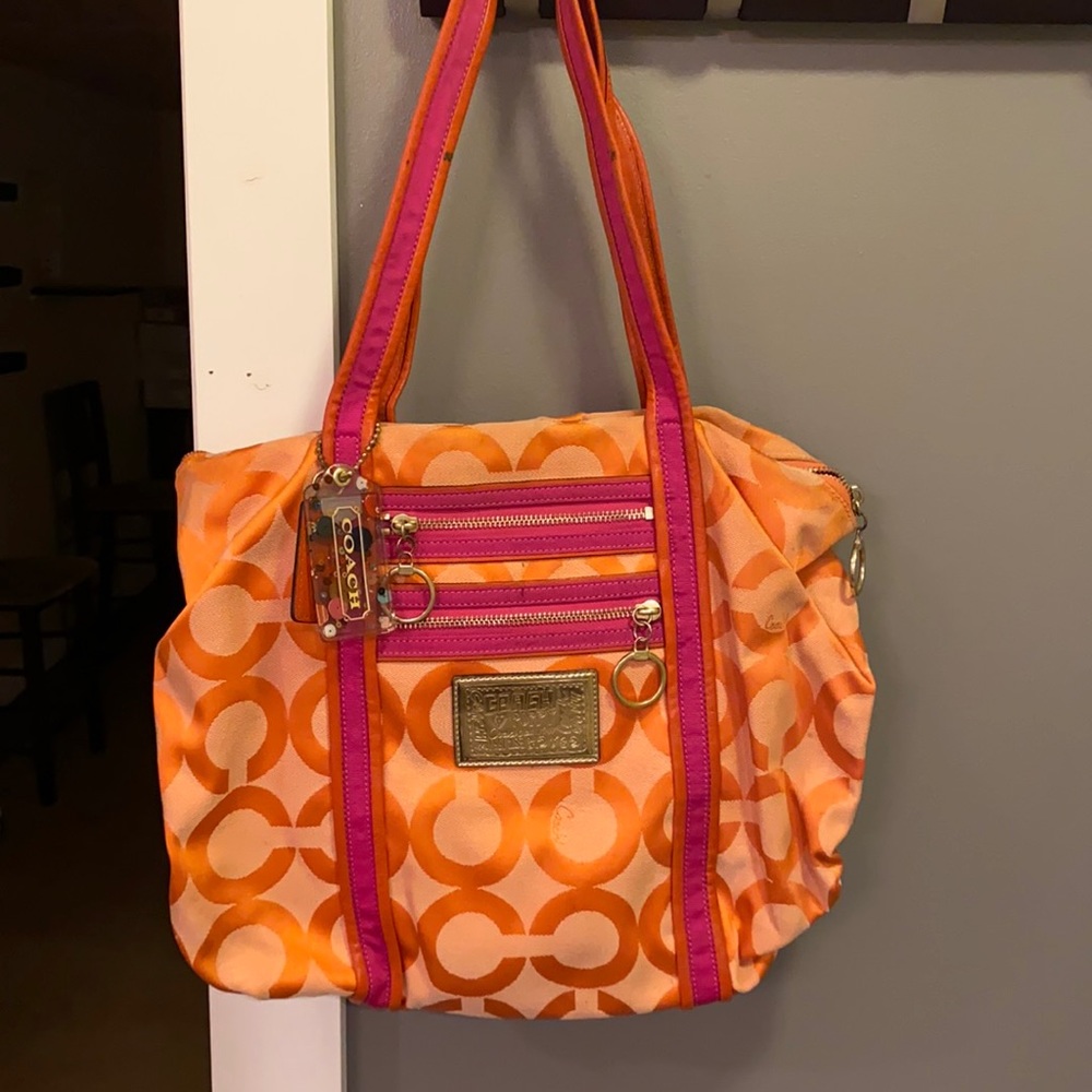 Orange coach poppy purse